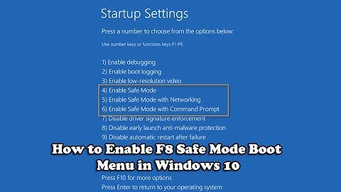 How to Enable F8 Safe Mode Boot Menu in Windows 10