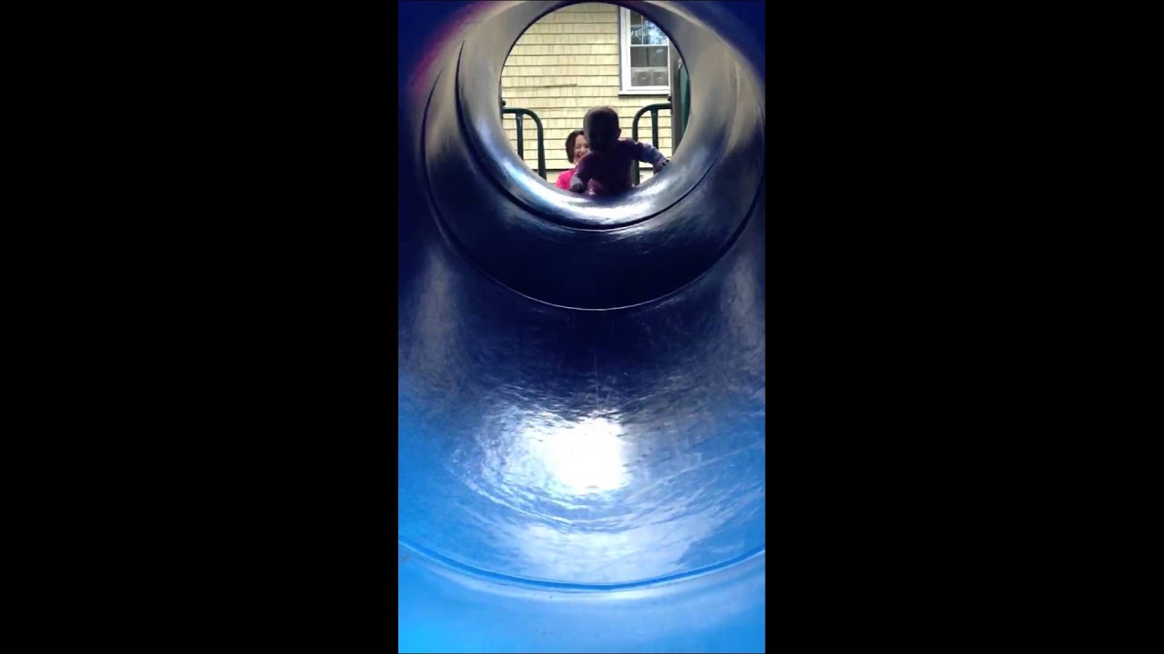 Esther enjoys the slide!