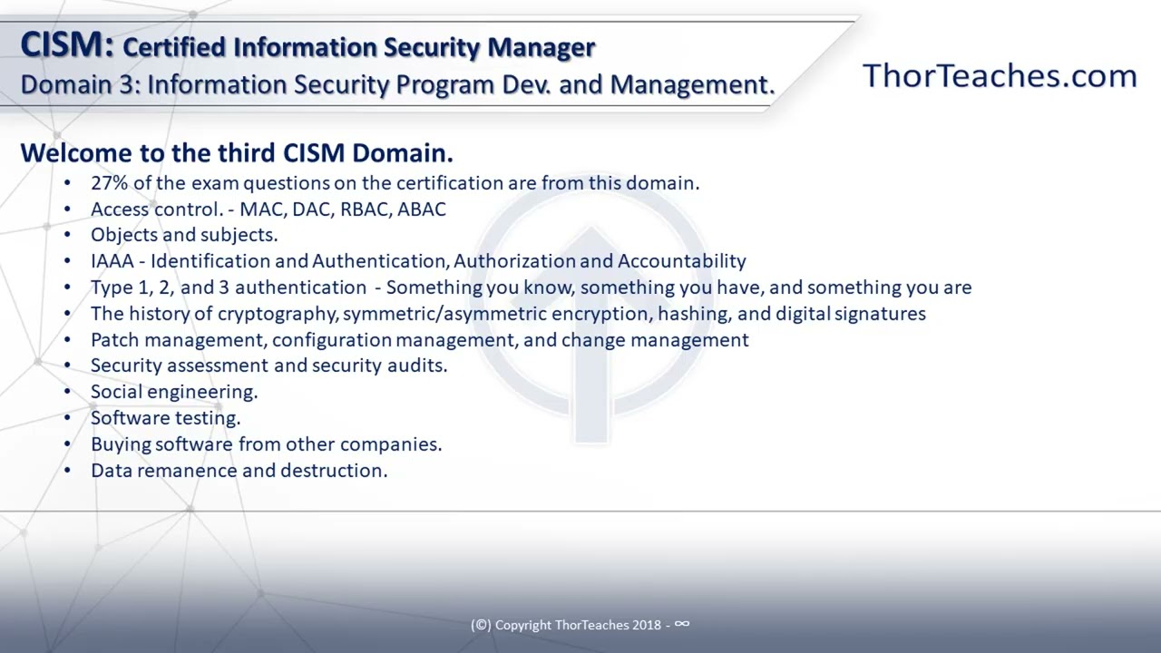 0301 CISM Domain 3   What we will be covering