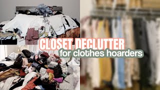 KONMARI CLOSET DECLUTTER // CLEAN WITH ME// Got Rid of 300+ items!