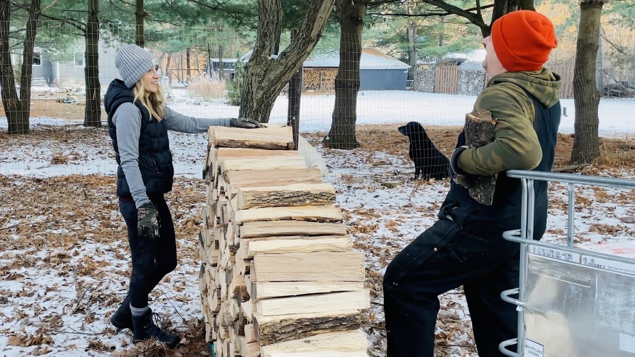 Firewood Stacking and Firewood Chatting - YouTube