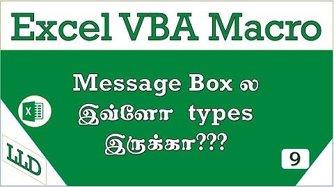 Message Box, Different types of message boxes in VBA