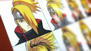 Drawing Deidara in Different Anime Manga Styles | Naruto ナルト