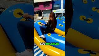 Piensas que los inflables solo se pueden ocupar en agua? 🤔 #youtubeshorts #inflable #acuaticos