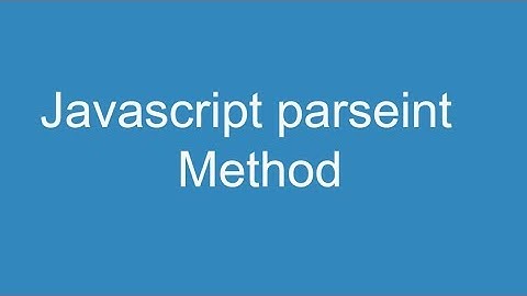Javascript parseint method