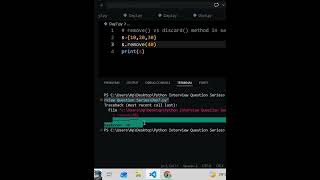 What is the difference between remove() and discard() method in Python Set? | #shorts | #python Remove Vs Discard In Python One Tiny Difference That Matters Pythonwithharsh
