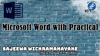 Micro Soft word | Part 01 | Grade 06  to GIT | with practical | Create documents using MS Word screenshot 5