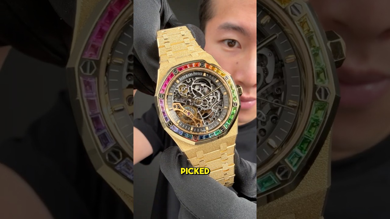 A RAINBOW Royal Oak 🤯 (Audemars Piguet Royal Oak Openworked 15412BA Frosted Rainbow Bezel)