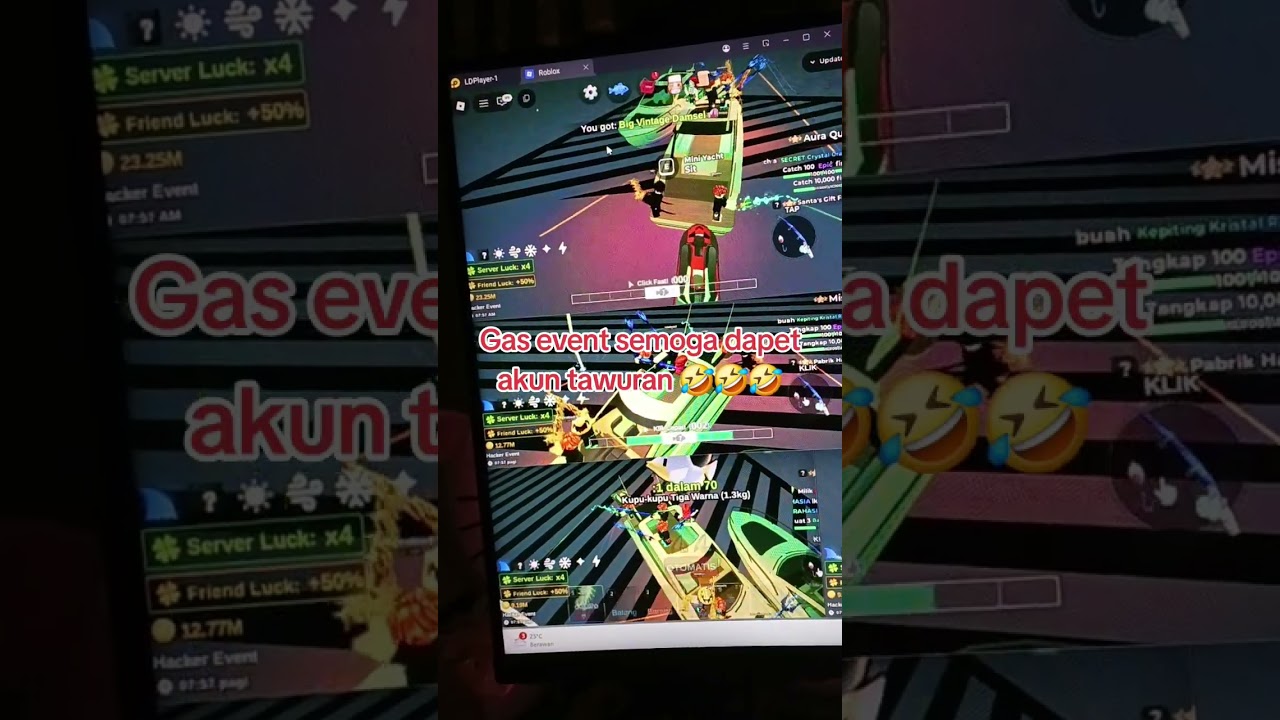 event hari ini hecker 1x1 fish it 