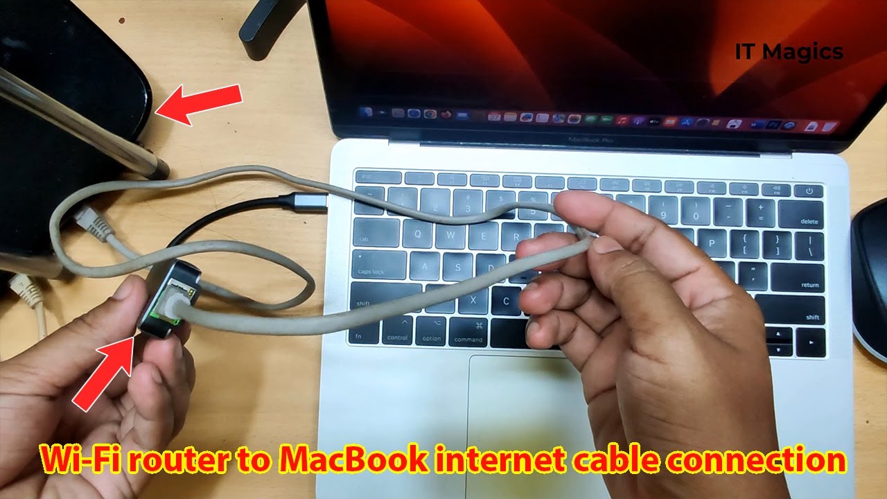 How to connect ethernet cable to MacBook Pro / Air 