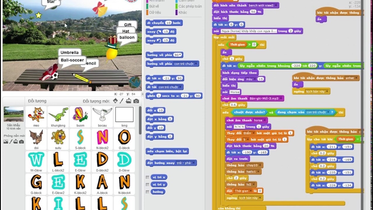 Sử dụng Scratch làm game học tiếng Anh và luyện tập... - youtube