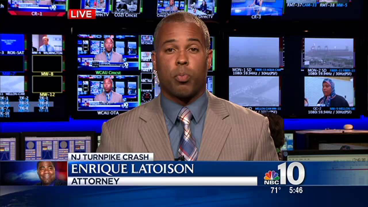 June 10 NBC10 NEWS Legal Expert Enrique Latoison Commentary NJ Turnpike Crash