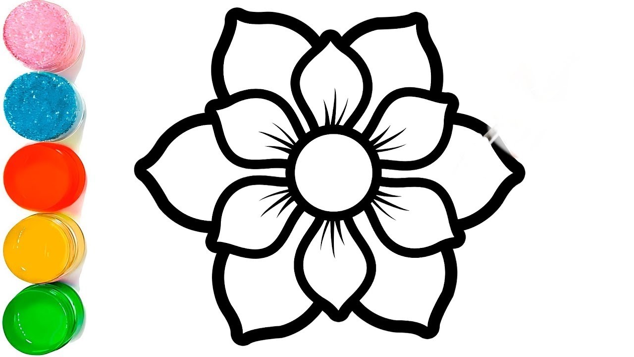 How To Draw a Beautiful Flower Drawing | Rainbow Flower Drawing For Kids | Easy Flower Drawing