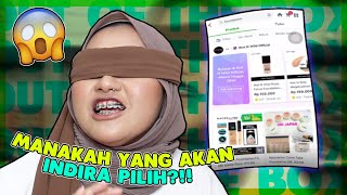 BELI MAKE UP DENGAN MATA TERTUTUP?!! BLINDFOLD MAKE UP SHOPPING