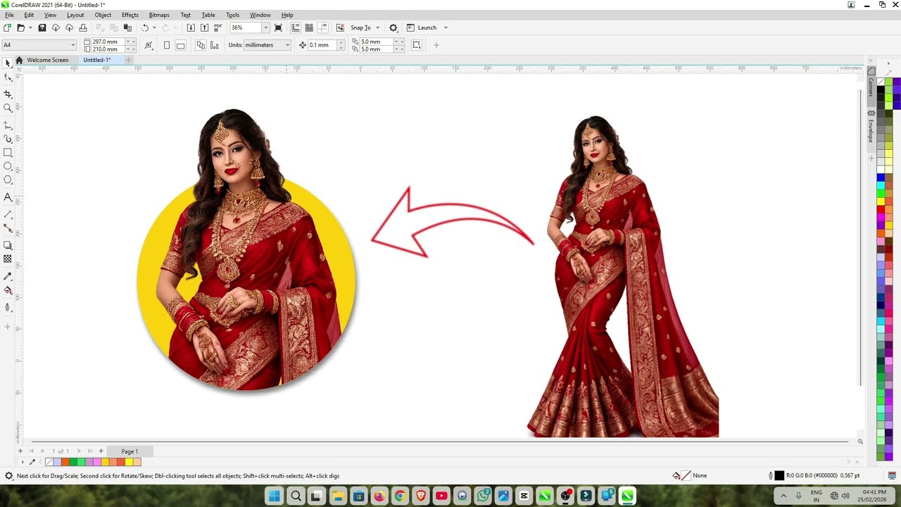 CorelDRAW PowerClip Inside Tool Tutorial | Thumbnail Design Step by Step (Hindi)
