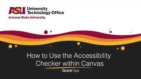 How to Use the Accessibility Checker in Canvas