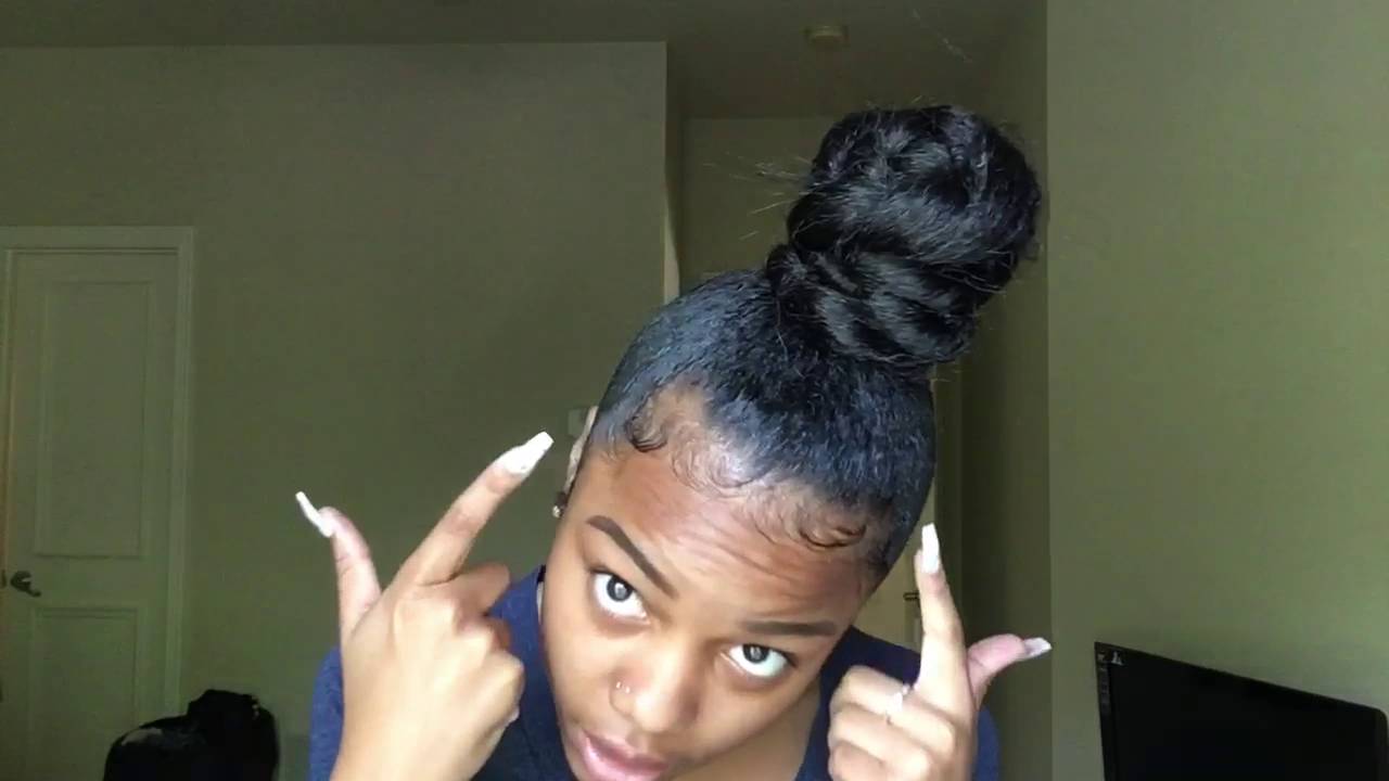 Quick N Easy Ninja Bun W Braiding Hair Reupload Youtube Ninja Bun Kanekalon Hairstyles Braided Hairstyles [ 720 x 1280 Pixel ]