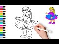 How to draw a doll step by step 🎨 Painting and Coloring for Kids &amp; Toddlers