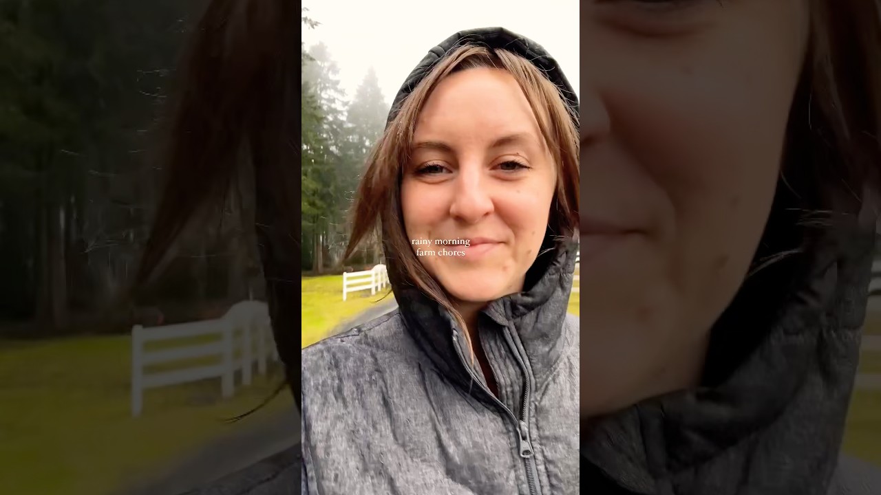 rainy morning farm chores 