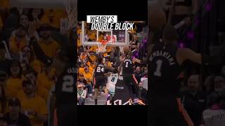 Wemby's DOUBLE block! #sanantoniospurs #victorwembanyama
