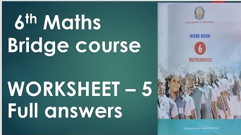 bridge course maths worksheet 5 class 6 full answers hiba maths
