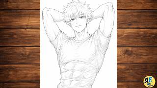 How to draw gojo | Easy gojo Drawing for Kids &amp; Beginners | Simple Anime Drawing for Beginners