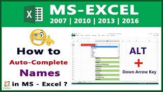 How to autocomplete name when typing in Excel Drop Down List ?
