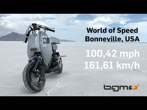 Schnellste Lambretta 100mph 162km/h in Bonneville Utah/USA bgm PRO Sport Reifen  @scootercentercom