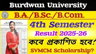 Burdwan University UG 4th Semester Result date 2025-26, কবে প্রকাশিত হচ্ছে? SVMCM Scholarship Apply.