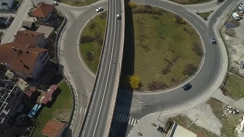 Aerial View Of Roundabout Stock Video