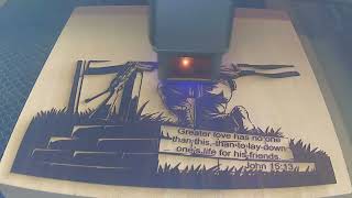 Memorial Day Engrave #atezr #laserengraving #memorialday #woodworking #soldier
