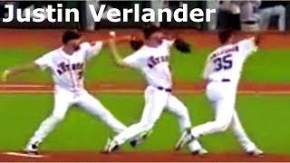 Justin Verlander "extension & rotation of knee on foreleg" Pitching Mechanics Slow Motion