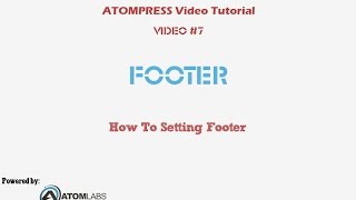Celebrity Video Tutorial ATOMPRESS #7 Setting Footer Net Worth