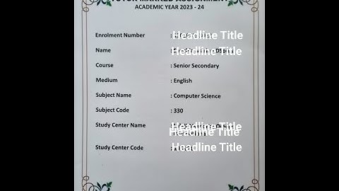 NIOS Senior Secondary - 330 Computer TMA 2023-24