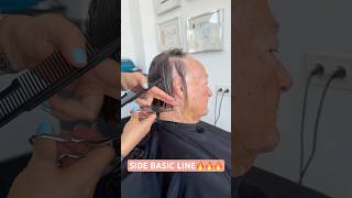 SIDE BASIC LINE BOB HAIRCUT! 🤩 #haircut #hairtok #hairtransformation #bobhaircut #bobhairstyle