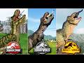 JPOG Vs JWE1 Vs JWE2 Dinosaurs Hunting Humans Animation Comparison 