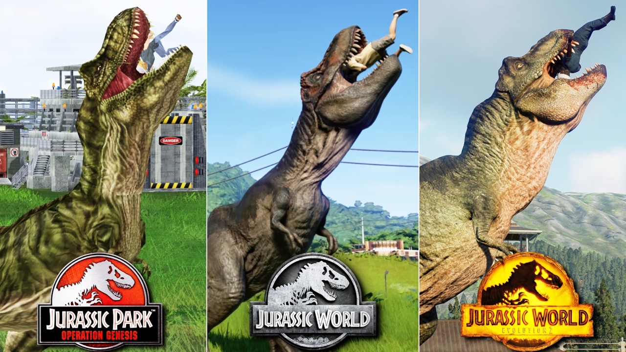 🔥JPOG vs JWE1 vs JWE2 | Dinosaurs Hunting Humans: Animation Comparison