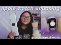 apple watch se unboxing & accessories + set up | silver, 44mm, GPS