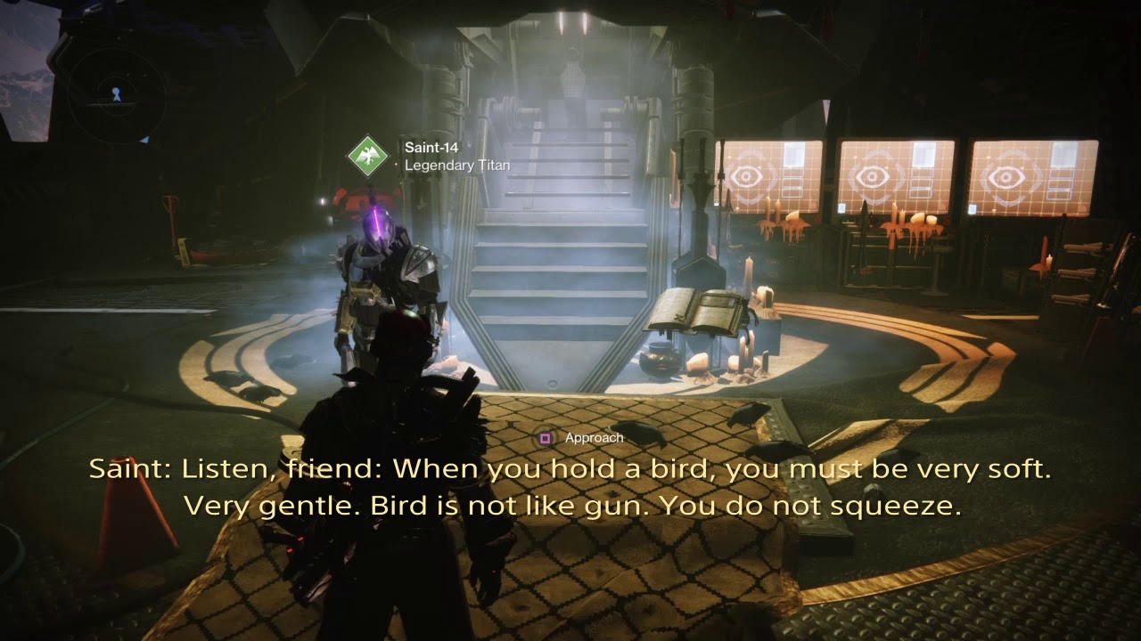 Idle Dialogue, Tower Hangar | Saint-14: "When You Hold a Bird" | Season of Dawn