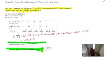 Sample proportion mean and standard deviation
