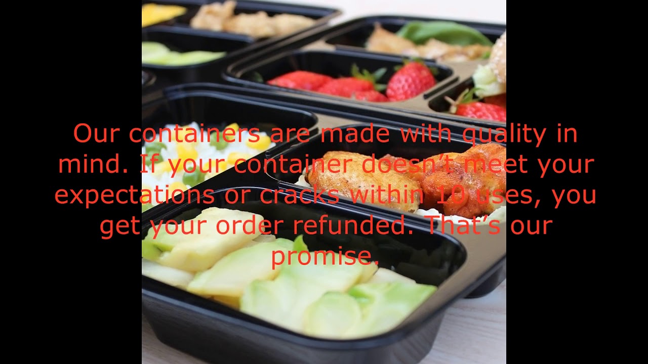 Enther Meal Prep Containers [20 Pack] 36oz 3 Compartment with Lids ...