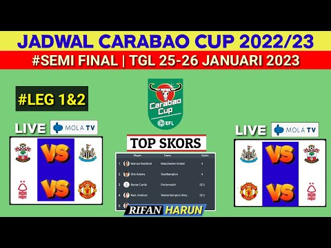 Jadwal Carabao Cup 2023 | Man United vs Nottm Forest | Carabao Cup 2023 SemiFinals | Live Mola tv