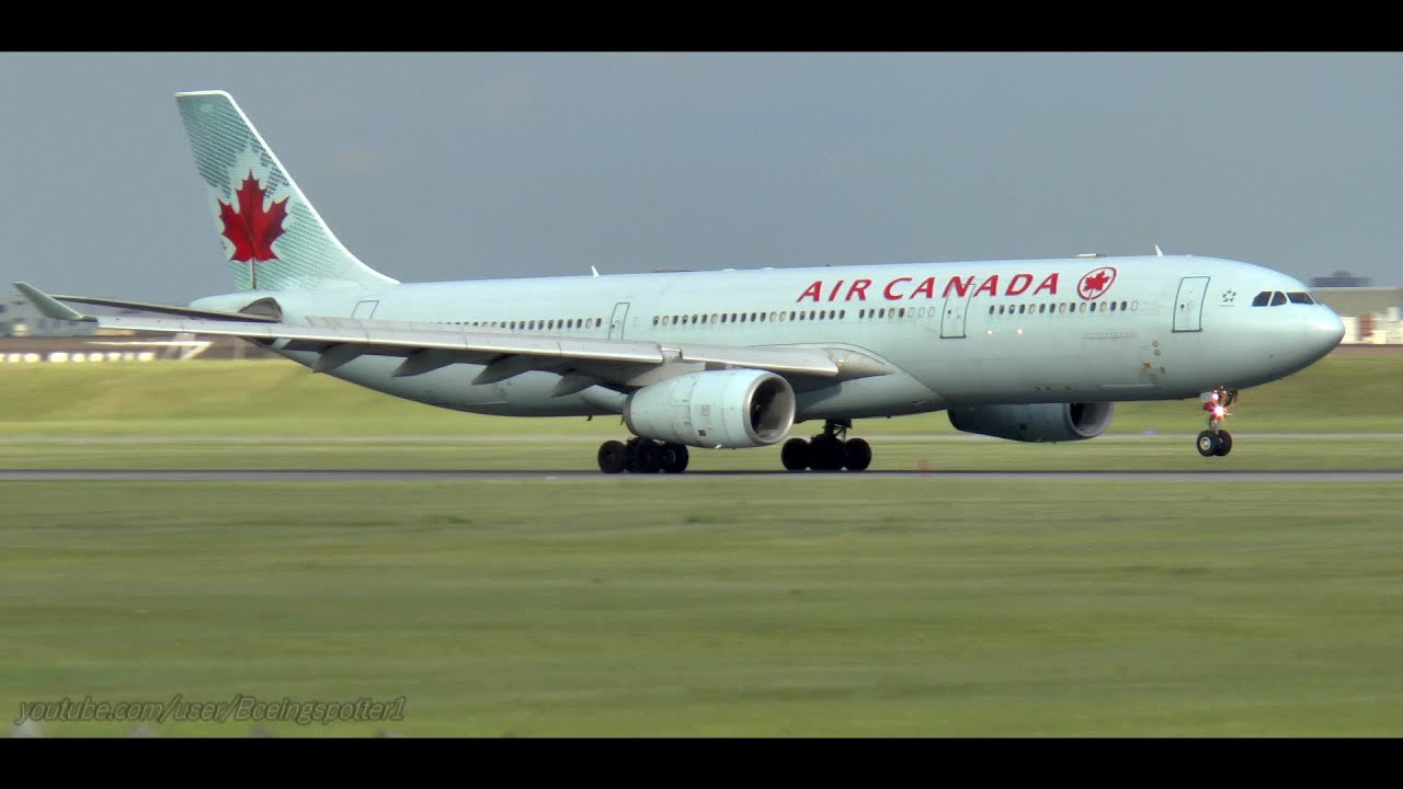 No Reverse Thrust - Air Canada A330 Landing in Montreal - YouTube