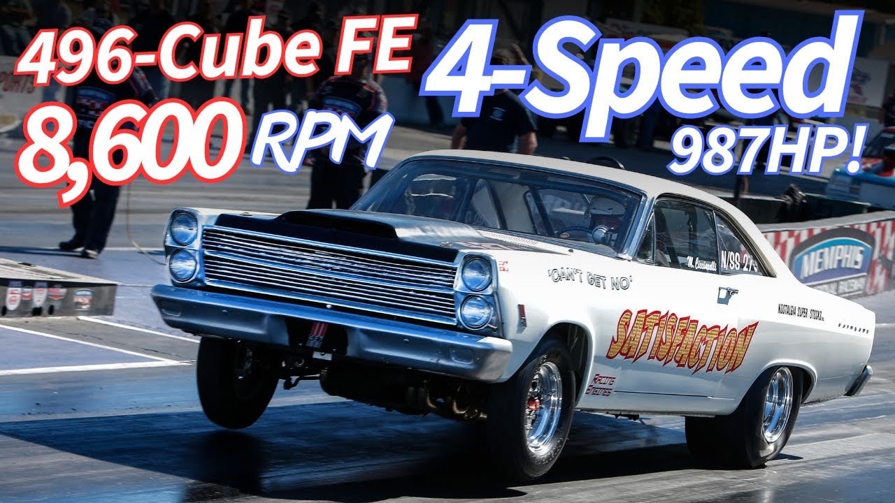 980HP 8,600 RPM ‘66 Fairlane Runs 8.60s with a 4-Speed! - YouTube