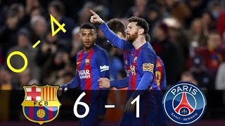 Barcelona vs psg 6 1 ucl 2017 highlights u0026 goals agg 5