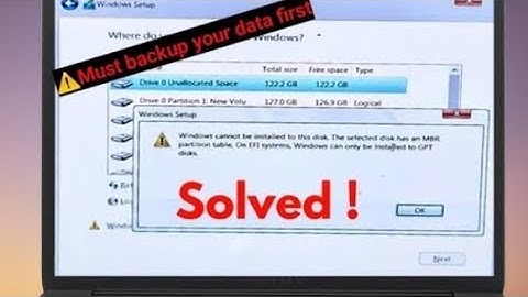 How To fix windows 10 ,11 Installation Error.MBR Partion and GPT Partition Error.Data will be Erased