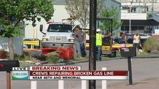 Crew Repairing Broken Gas Line