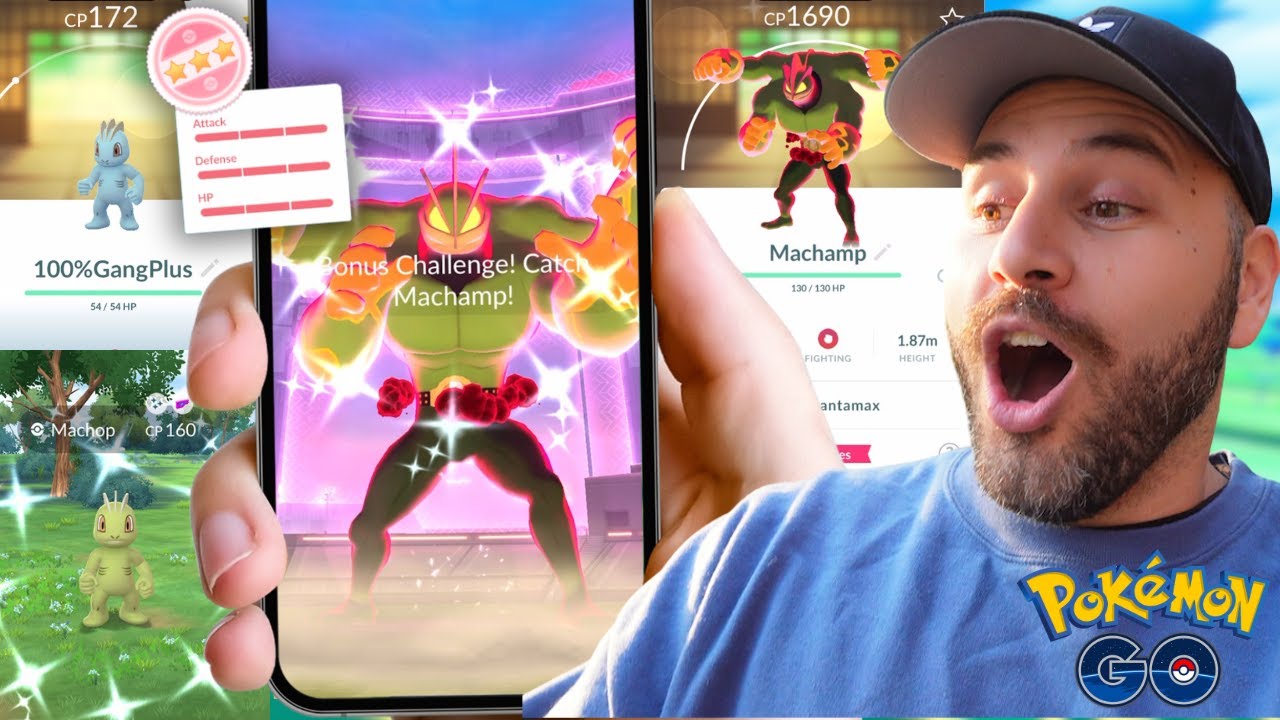 Shiny G-MAX MACHAMP & HUNDO Caught! Comm Day Madness