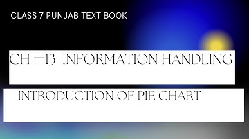 CLASS 7 | CH# 13 INFORMATION HANDLING |INTRODUCTION OF PIE CHART PUNJAB TEXT BOOK