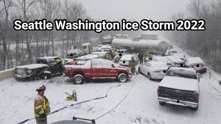 Seattle Ice Storm 2022 Cars People Slipping On Ice Winter Storm In Usa 